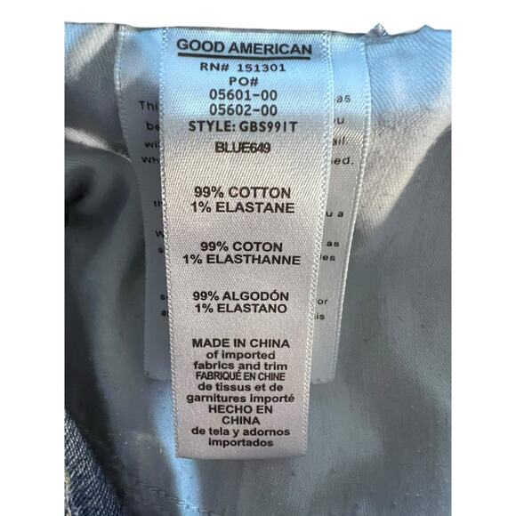 GOOD AMERICAN Ladies High-Waisted Denim Cut-off Shorts Size 8/29 - Picture 3 of 6